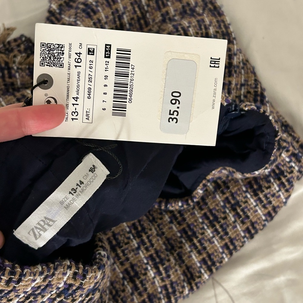 Zara Black and Purple Tweed Skirt - Picture 9 of 9